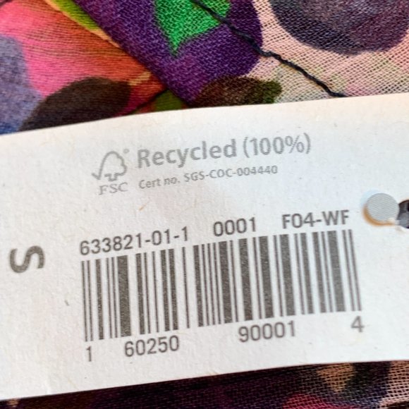 NWT Old Navy 1/4 Button Up Semi Sheer Floral Top Cap Sleeves MultiColor Size S - Picture 7 of 13